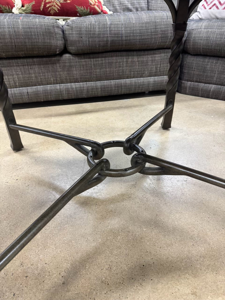 Copper Look Oval Dented Coffee Table