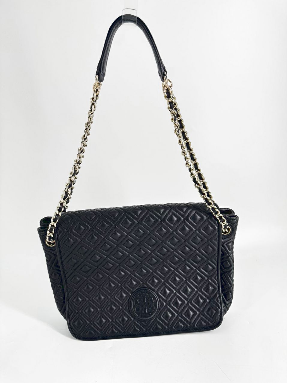 TORY BURCH Black Quilted Leather Purse