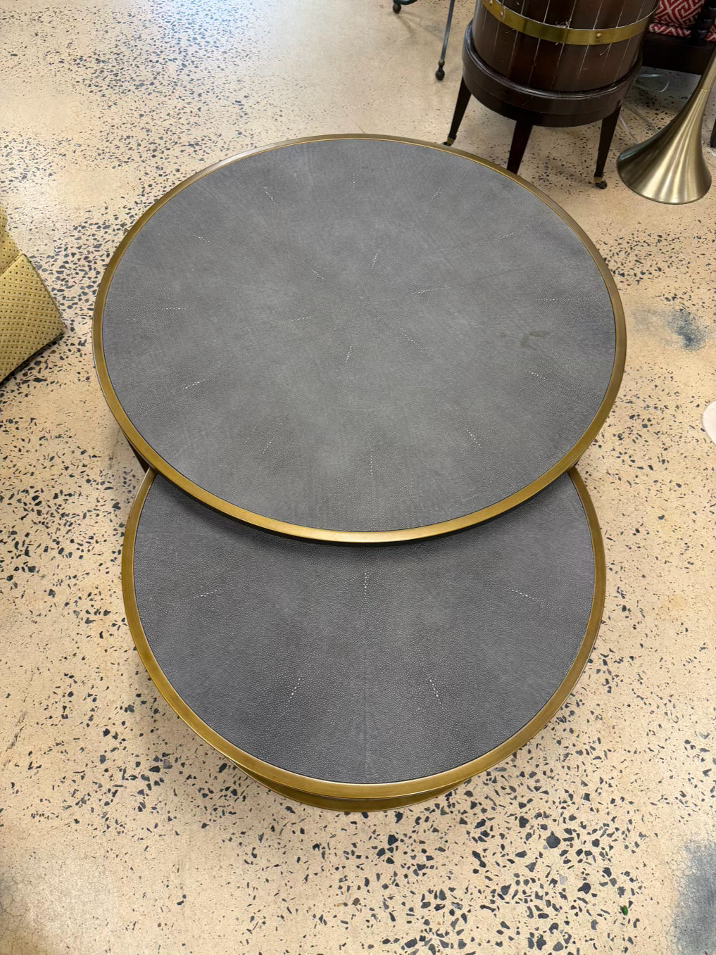 FOUR HANDS Gold & Gray Metal Nesting Coffee Tables