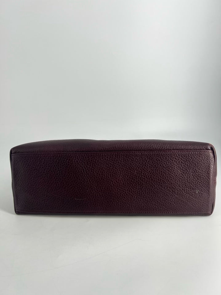 GIGI NEW YORK Wine Leather Hobo Bag