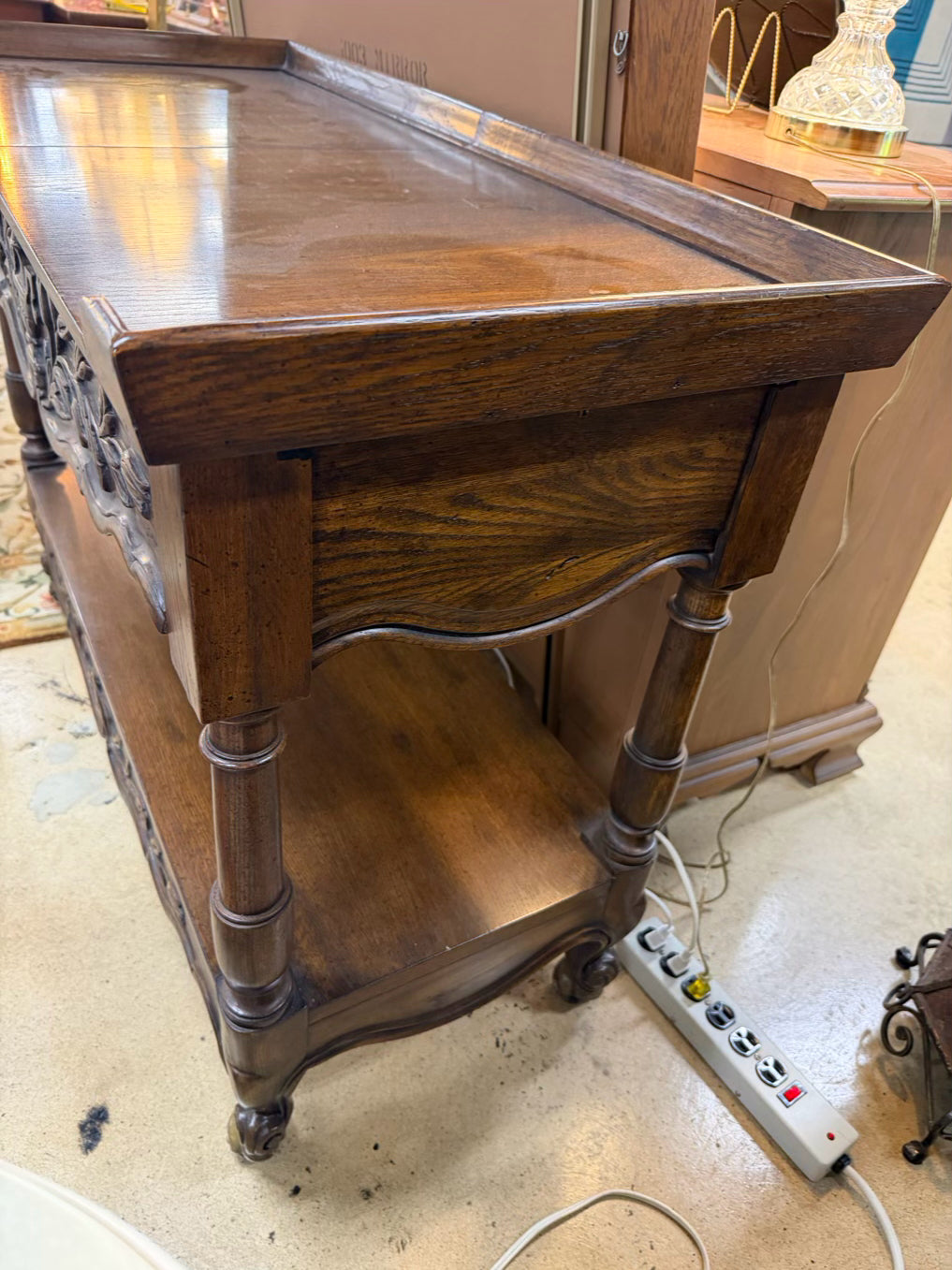 Wood Carved Server Table