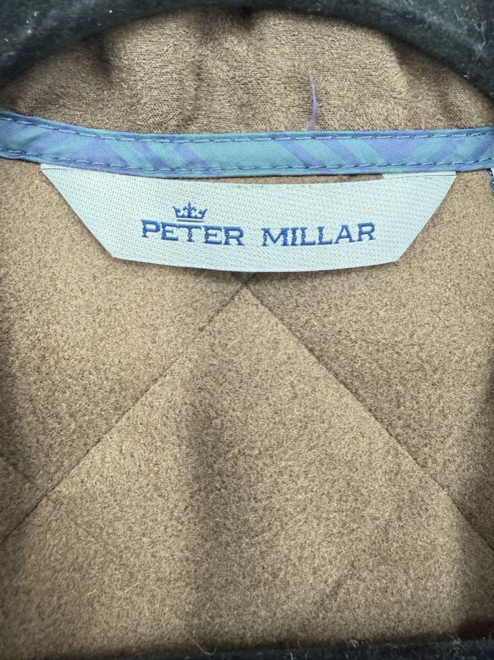 PETER MILLAR Men's Size M Navy & Green Quilted Plaid Jacket
