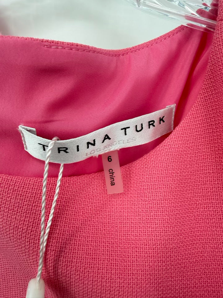 TRINA TURK Size 6 Pink Sleeveless Dress NWT