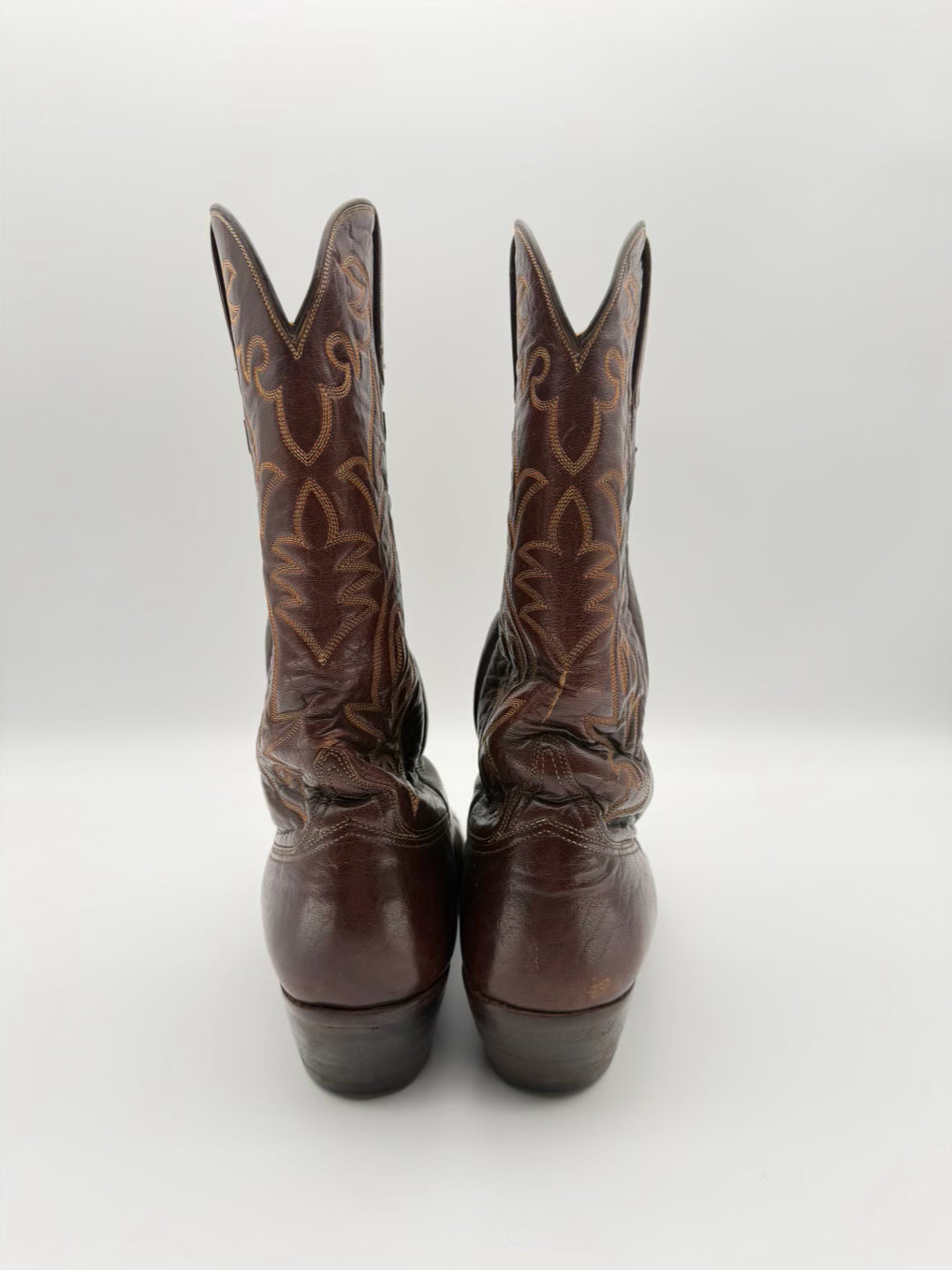 LUCCHESE MENS Size 10 Almond Leather Cowboy Boots