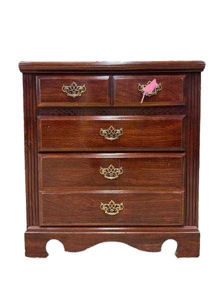 Dark Brown Wood 3 Drawer Chest
