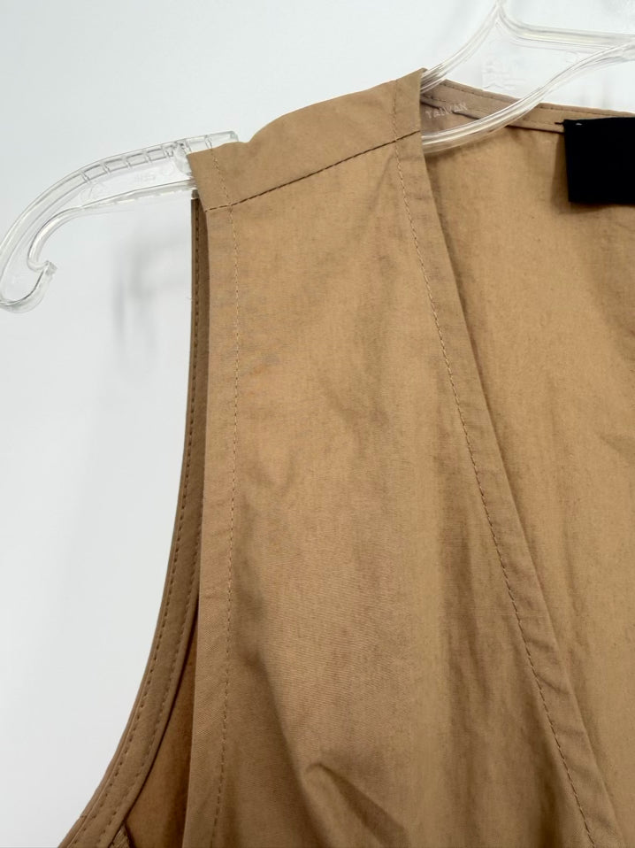 no 6 store Size Wmn's S Coffee Sleeveless Zipper Midi-Dress