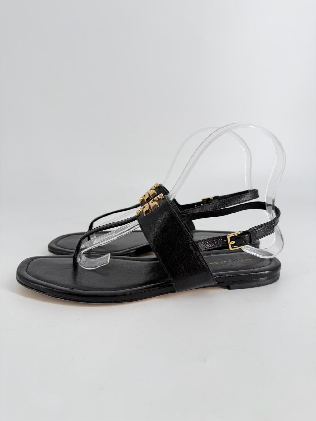 TORY BURCH Size 7 Black Leather Sandals