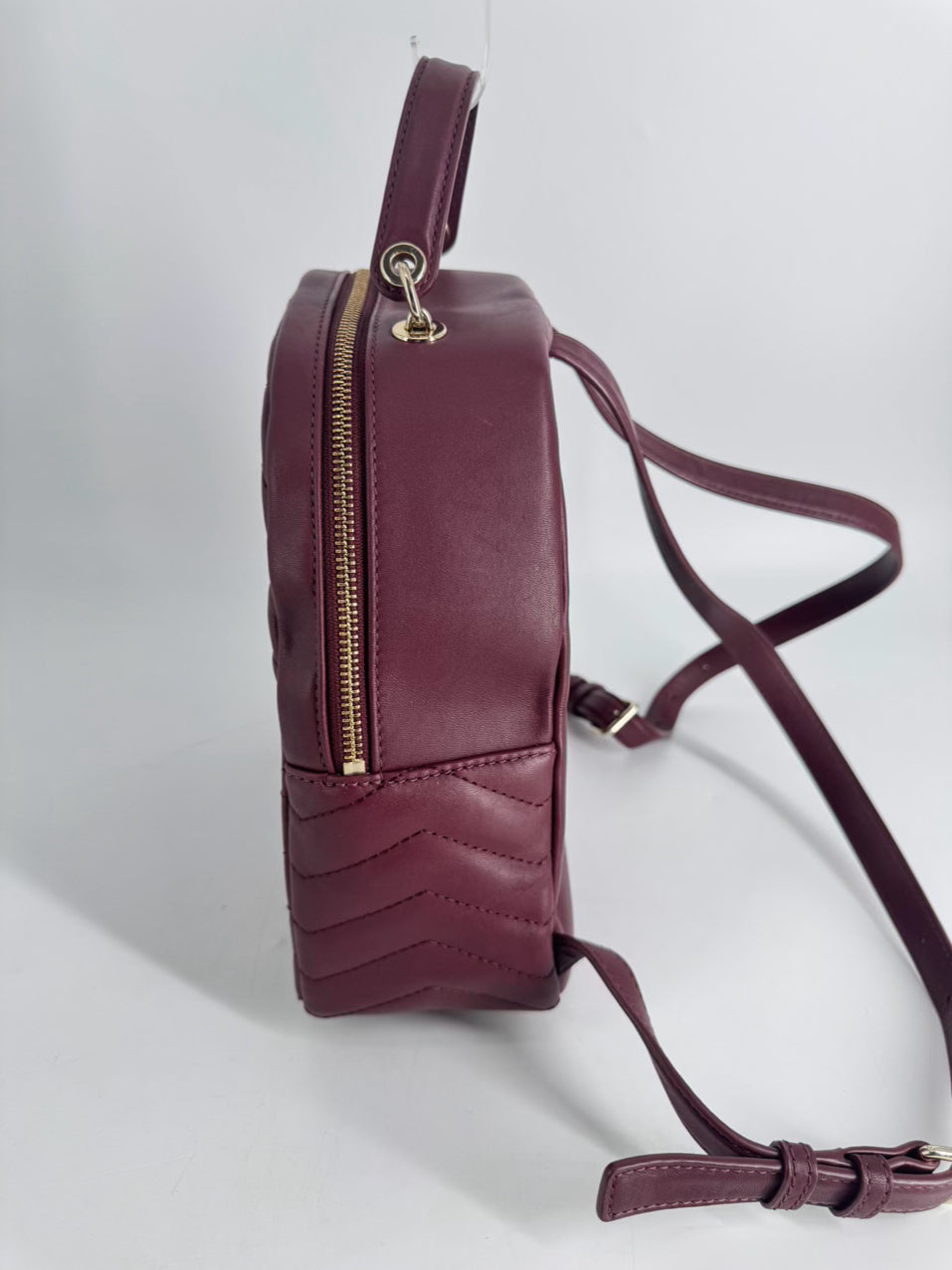 KATE SPADE Burgundy Quilted Leather Backpack