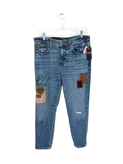 LAUREN RALPH LAUREN Size Wmn's 6 Blue Denim Patchwork Jeans NWT