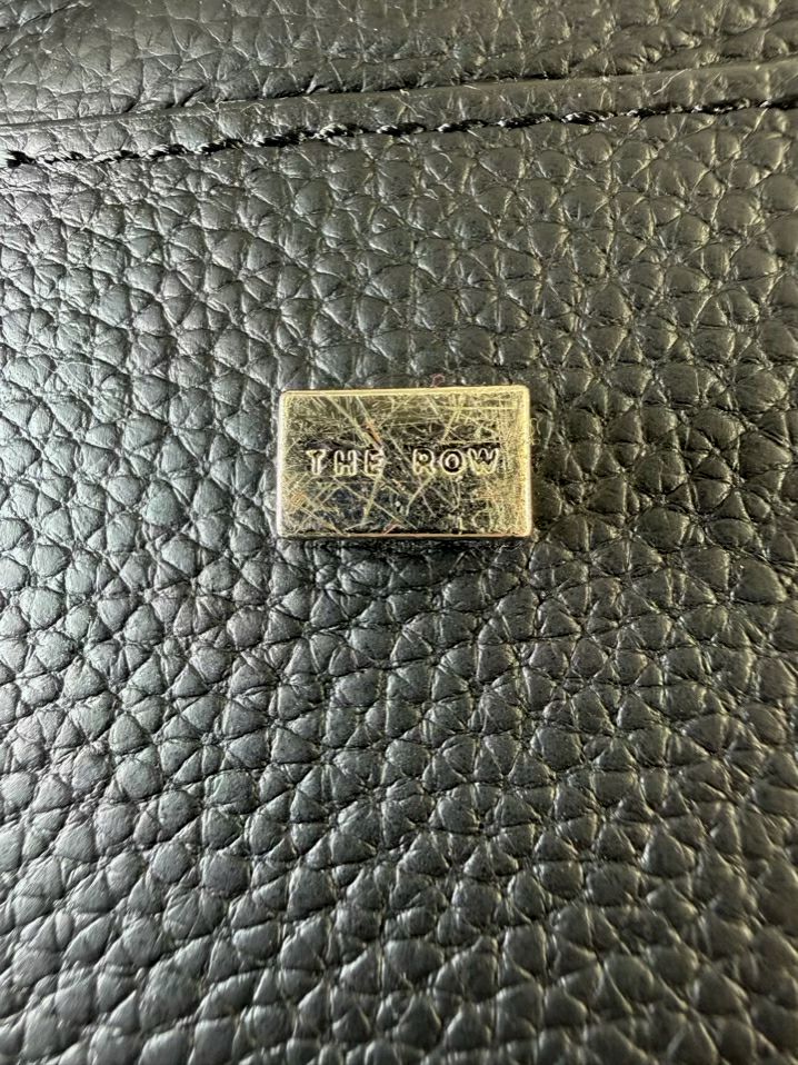 THE ROW Margaux 15 Bag Black Pebbled Leather w/ Silver Hardware