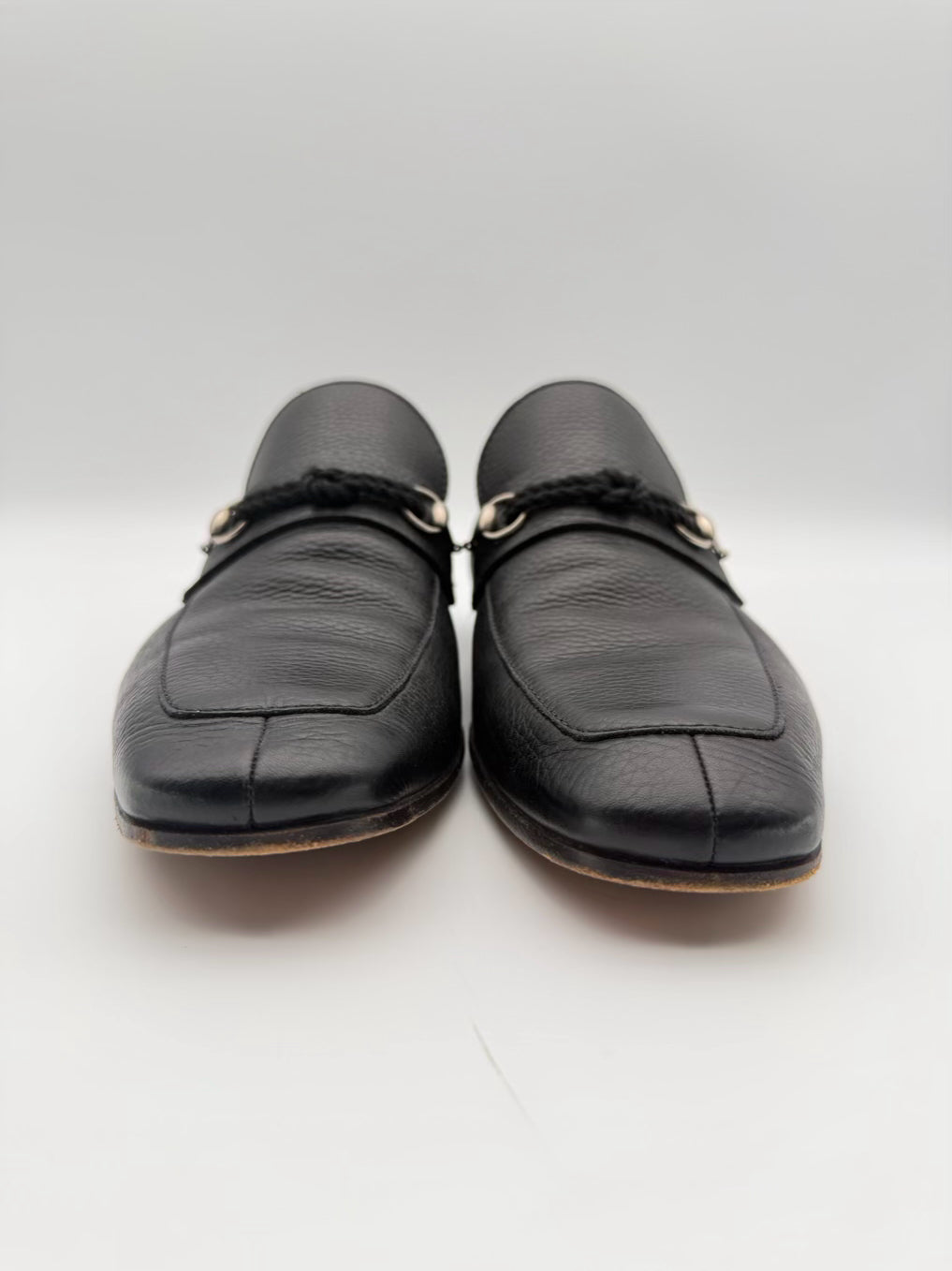GUCCI Horsebit MENS Size 10.5 Black Leather Loafers