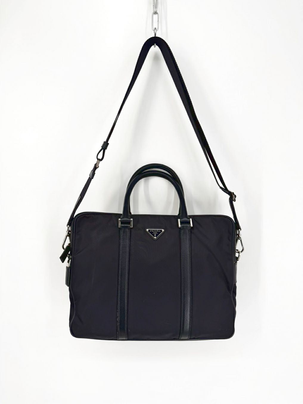 PRADA Navy Nylon Briefcase