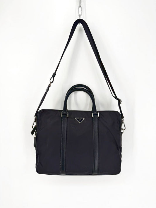 PRADA Navy Nylon Briefcase