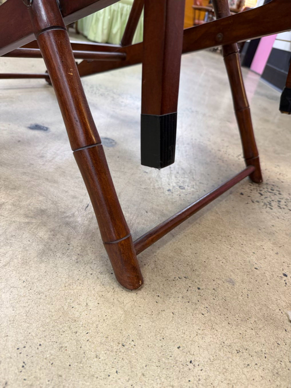 VINTAGE Wood & Cane Steamer Chair
