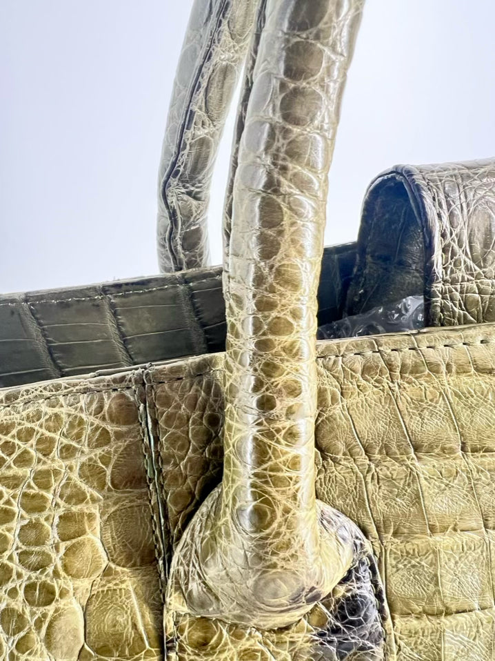 LAI Green Genuine Crocodile Embossed Purse