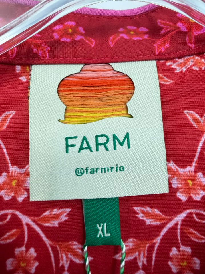 FARM RIO Size XL Red & Pink Floral Dress