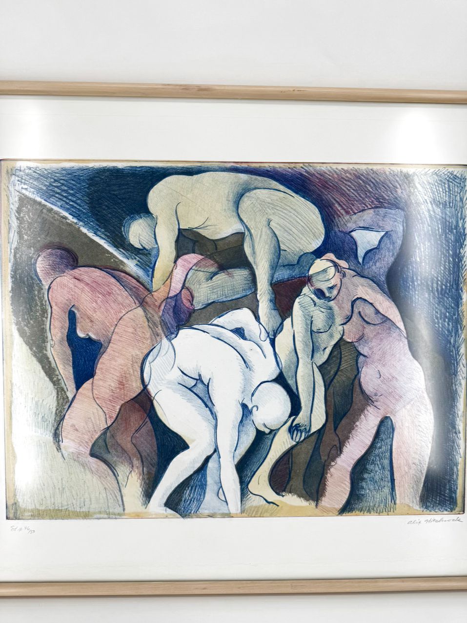 ALEX HITCHCOCK Nudes Framed Art in Blond Wood Frame