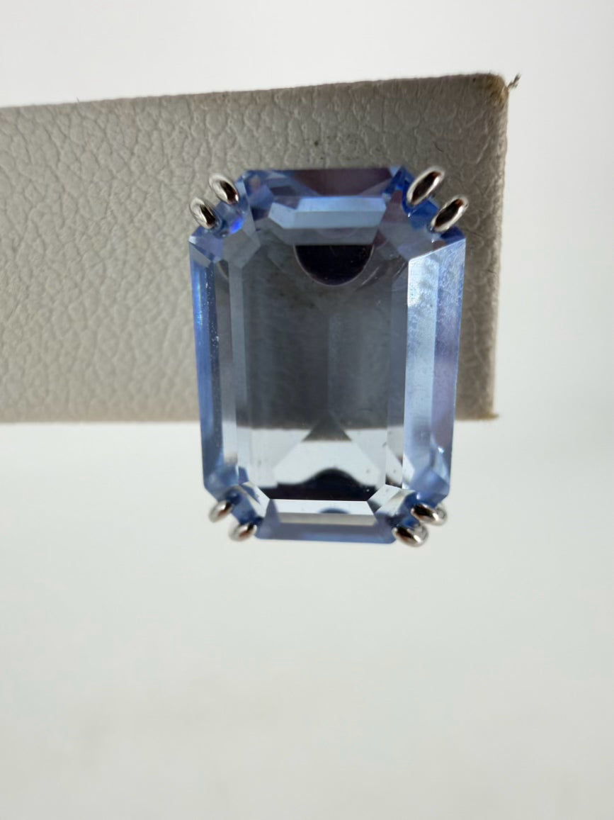 SWAROVSKI Blue Emerald Shape Stud Earrings