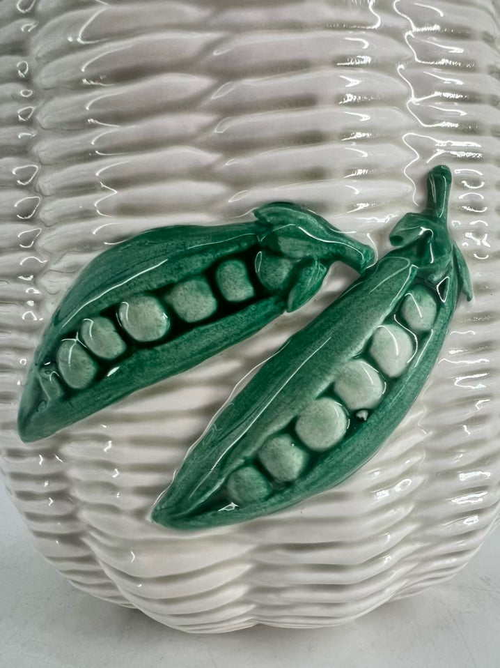 FITZ & FLOYD White, Green & Red Ceramic Vegetable Pitcher