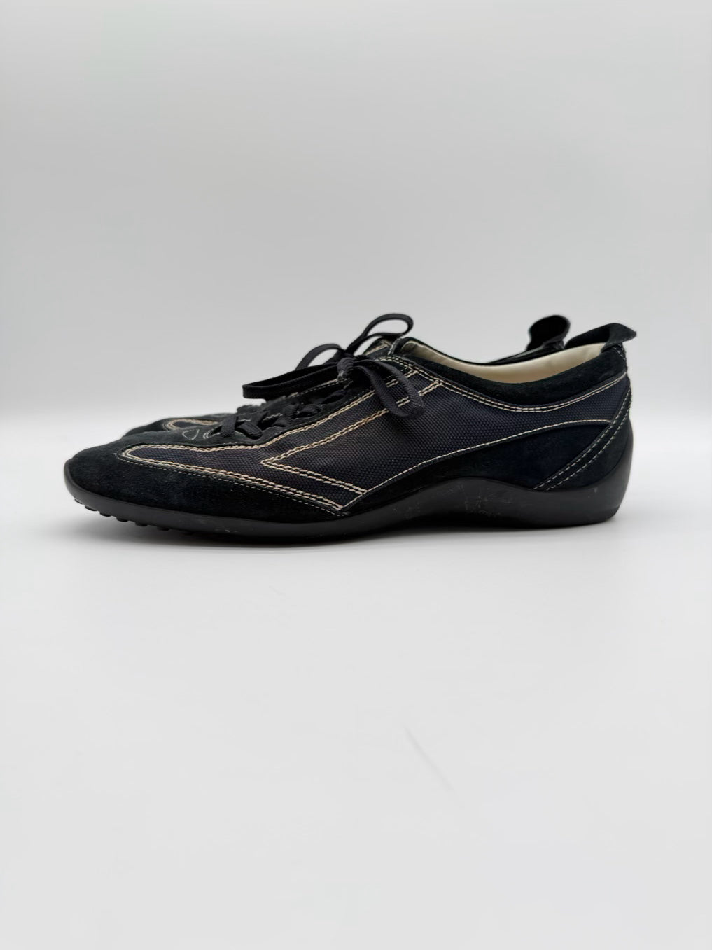 TODS MENS Size 9.5 Navy Textile Sneakers