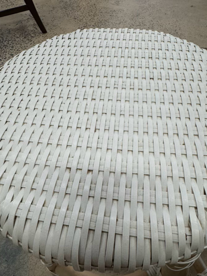 White & Brown Bamboo Pair of Counter Height stools