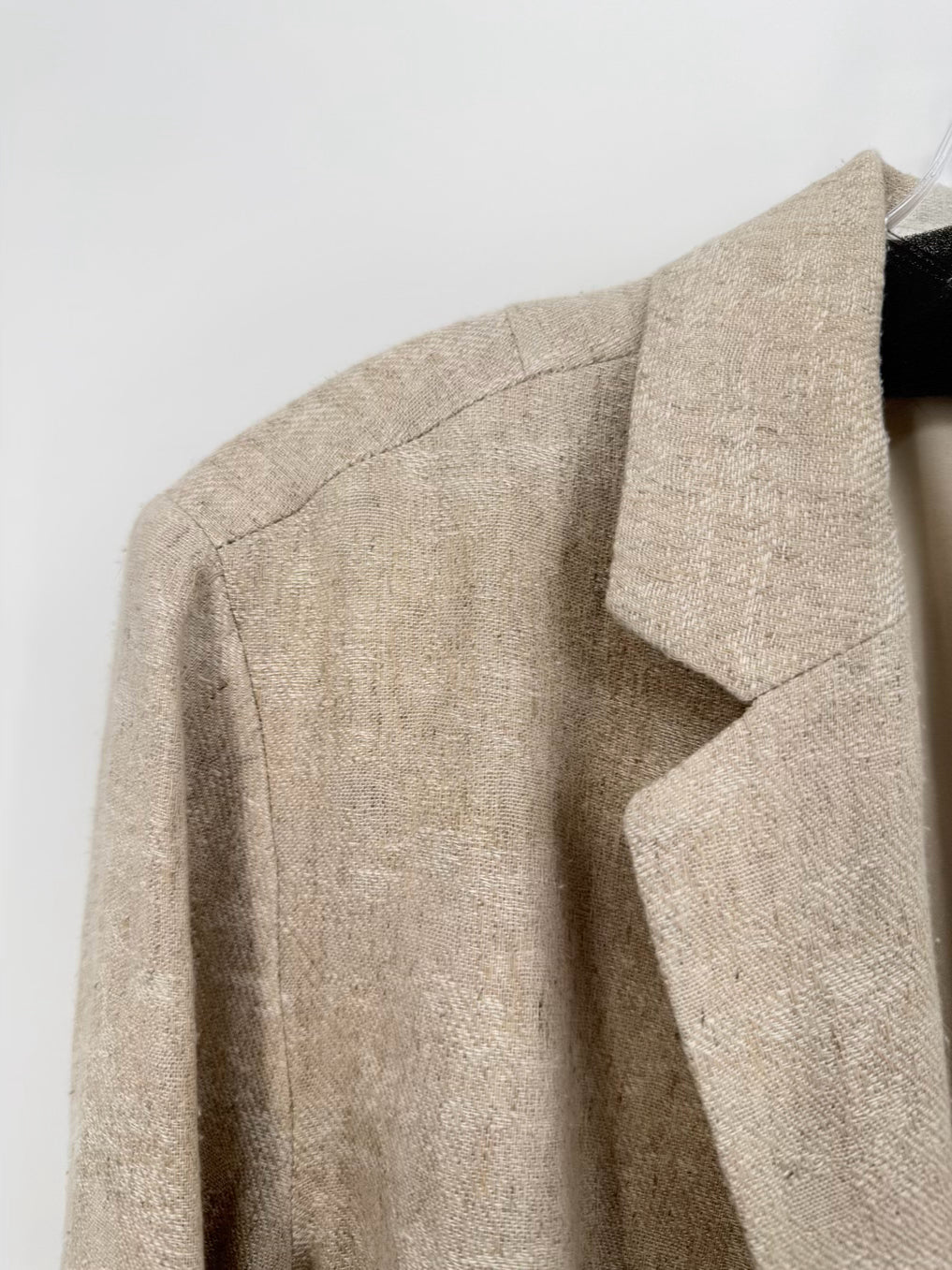 ELIE TAHARI Size L Oatmeal Linen Blend Blazer