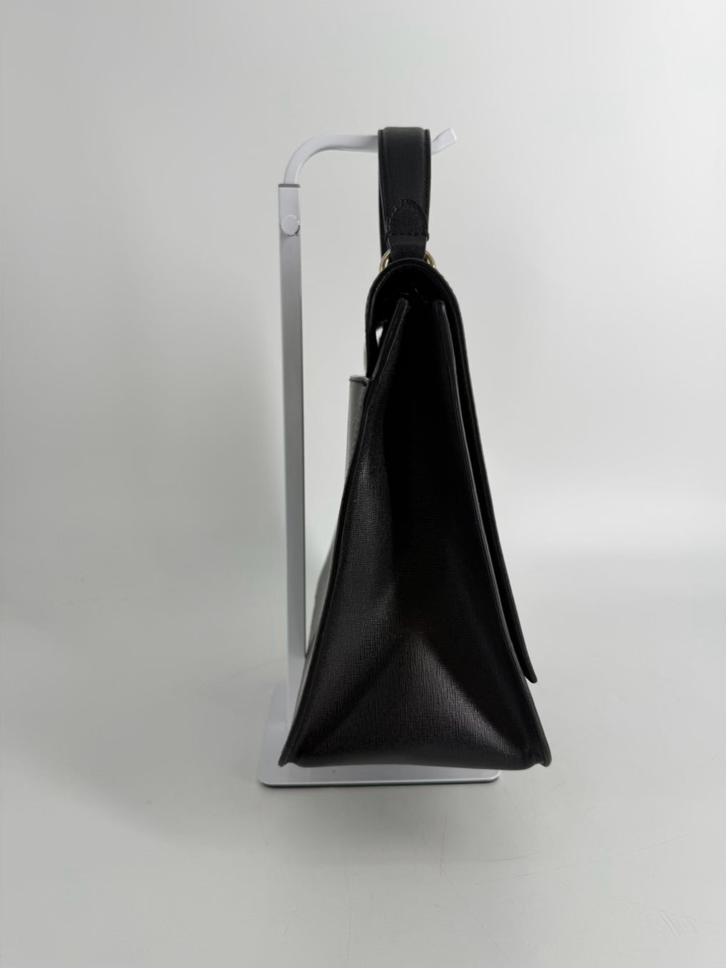 FURLA Bella Black Leather Top Handle Bag