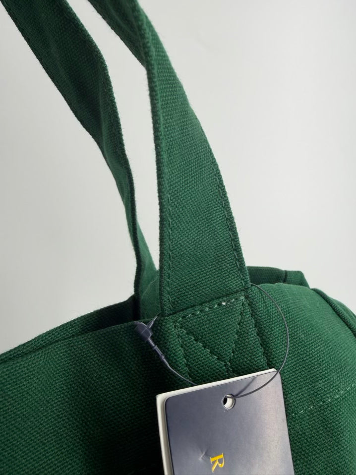 POLO RALPH LAUREN Hunter Green Canvas Letter Tote Bag NWT