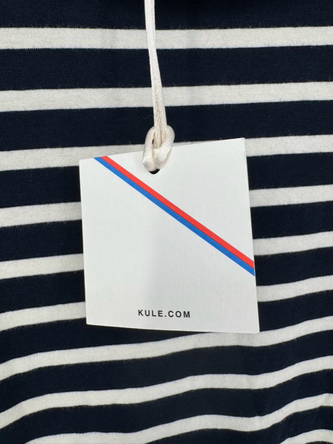 KULE Size L Navy & White Stripe Turtleneck NWT