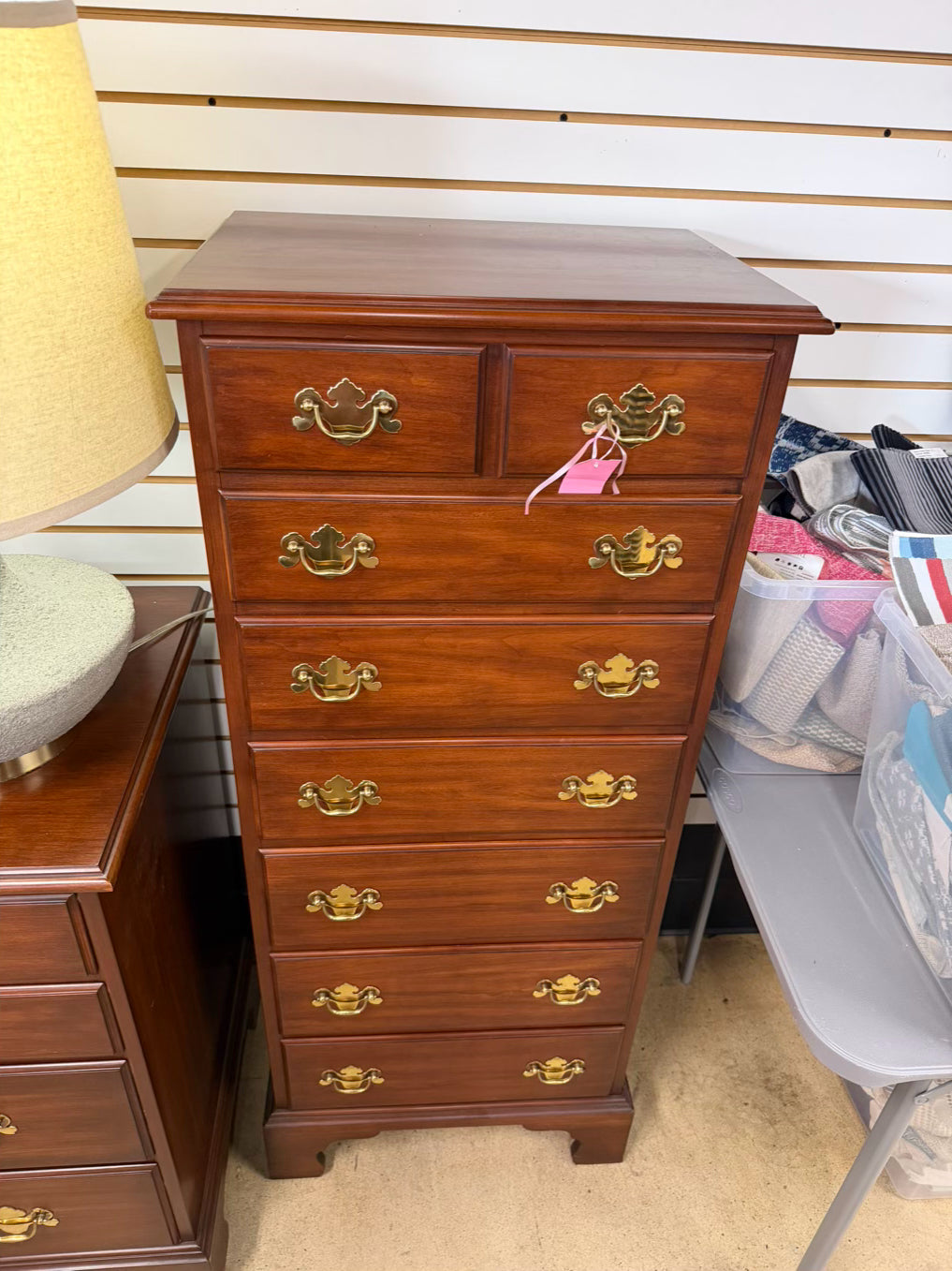 VIRGINIA GALLERIES x Henkle Harris Wild Black Cherry Brown 7 Drawer Lingerie Chest