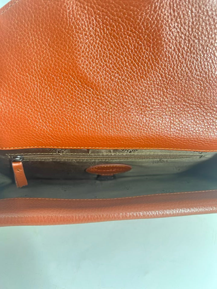 MULBERRY Cream & Brown Leather Clutch Bag