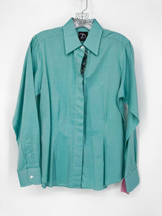DEREGNAUCOURT Size S Teal Button Up Blouse