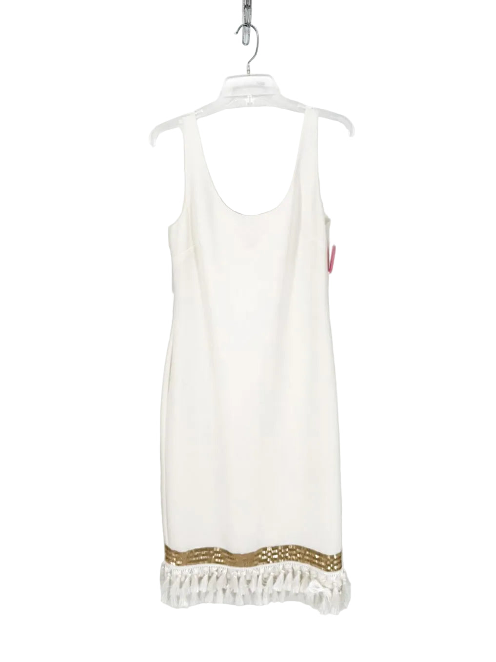 MESTIZA Size M White Tassels Maxi-Dress