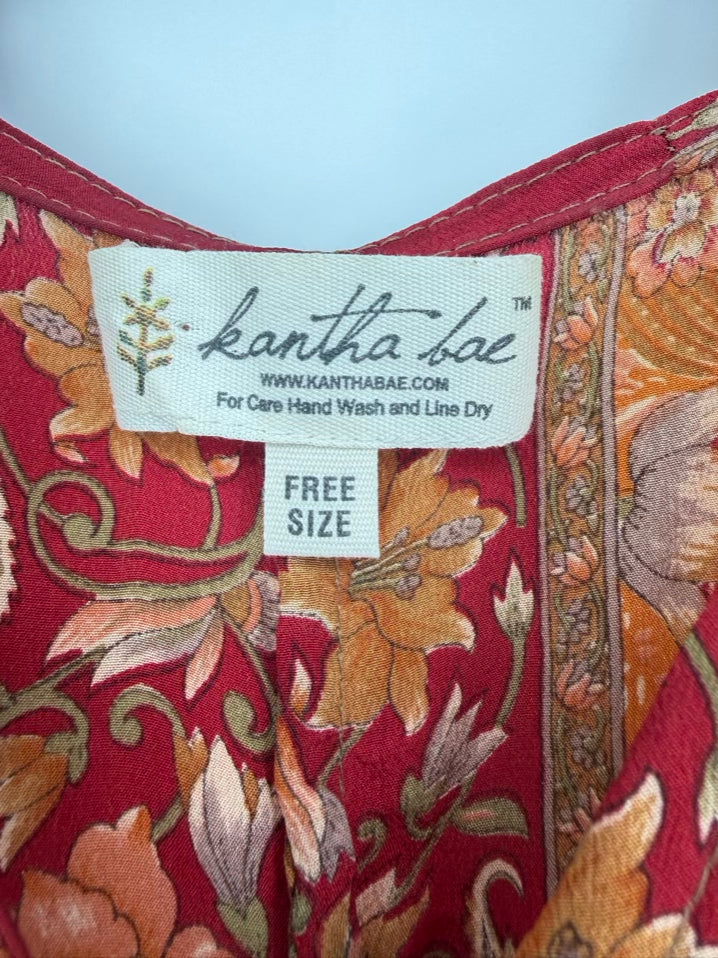 KANTHA BAE Size Wmn's Free Size Pumpkin Print Floral Tunic