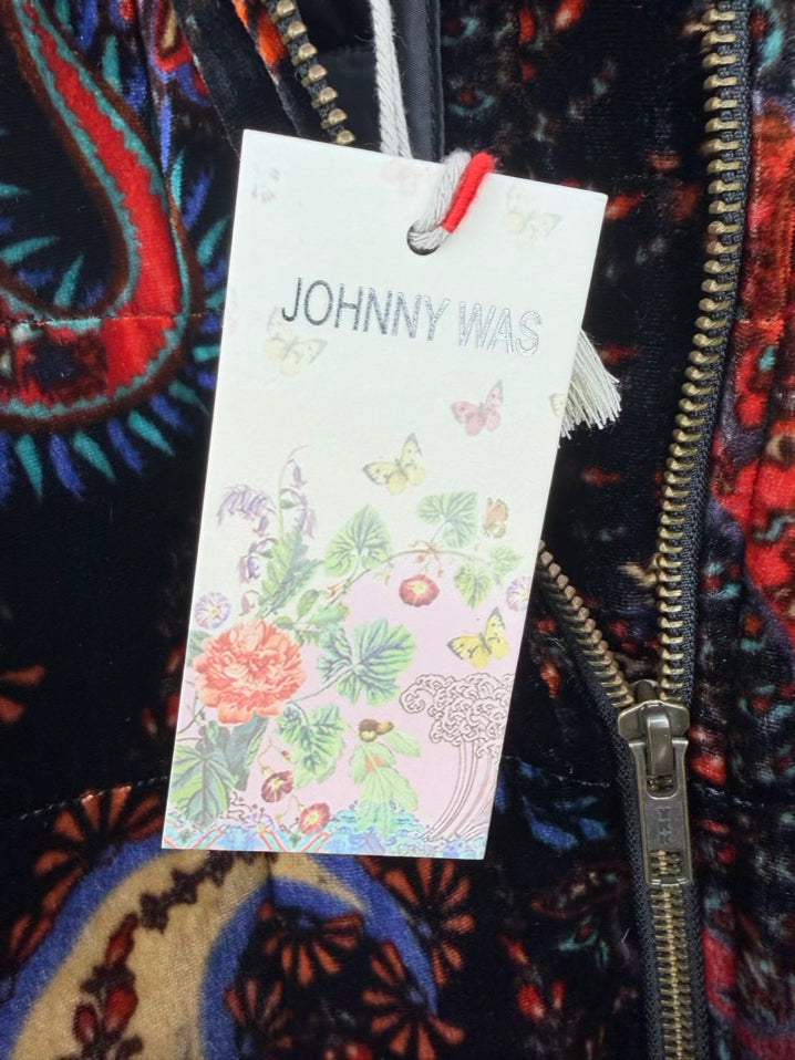 JOHNNY WAS Wmn's Size M Black Dolman Quilted Paisley Jacket NWT