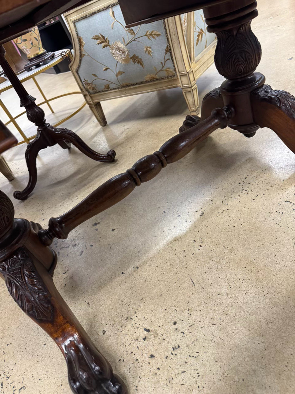 ANTIQUE Wood Lion Feet Desk