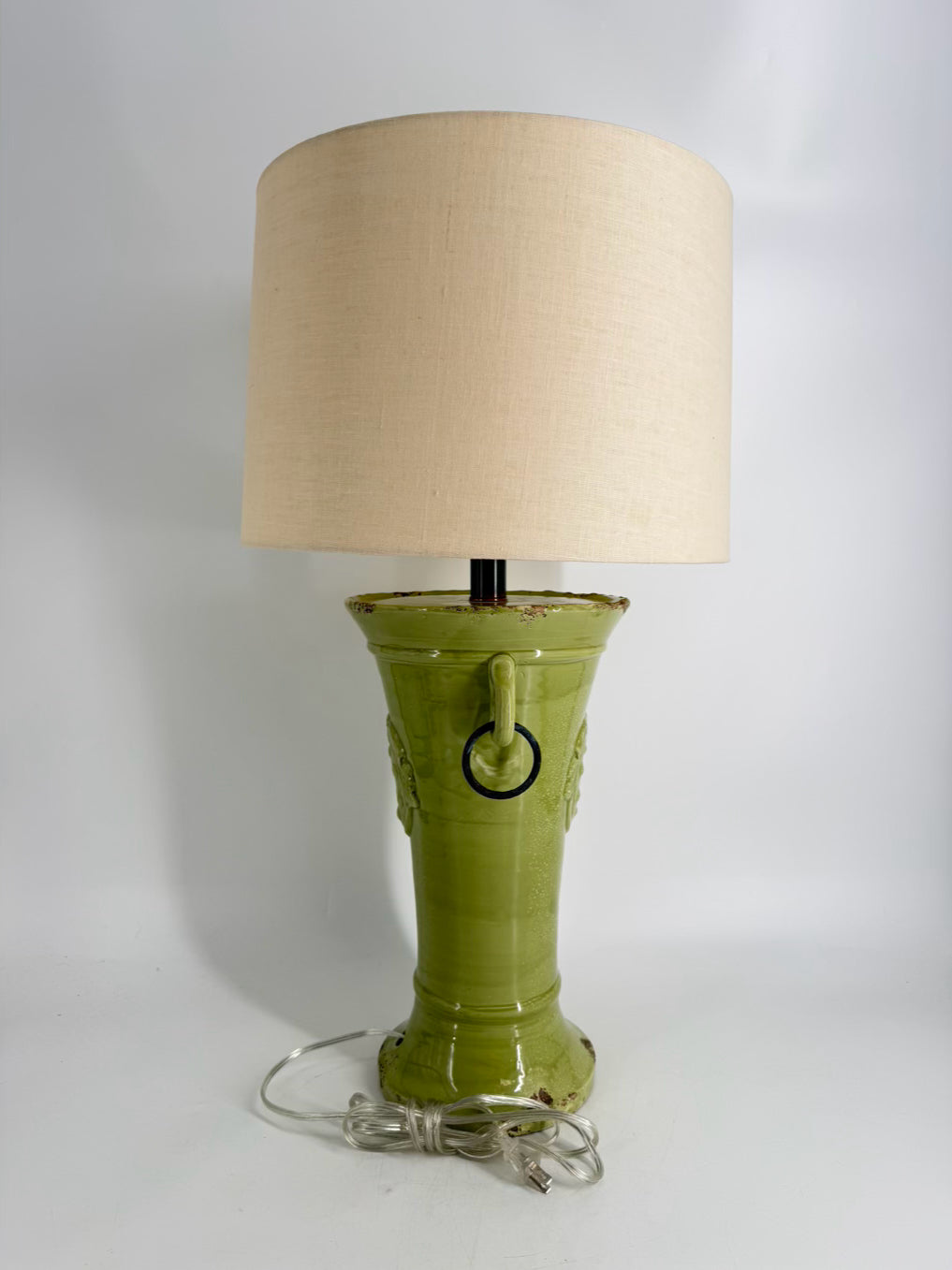 Green Ceramic Lamp w/ Handles