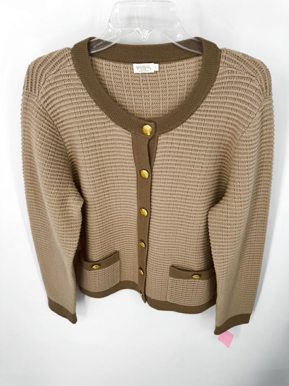 SPARTINA 449 Size L Latte Amelia Sweater Jacket NWT