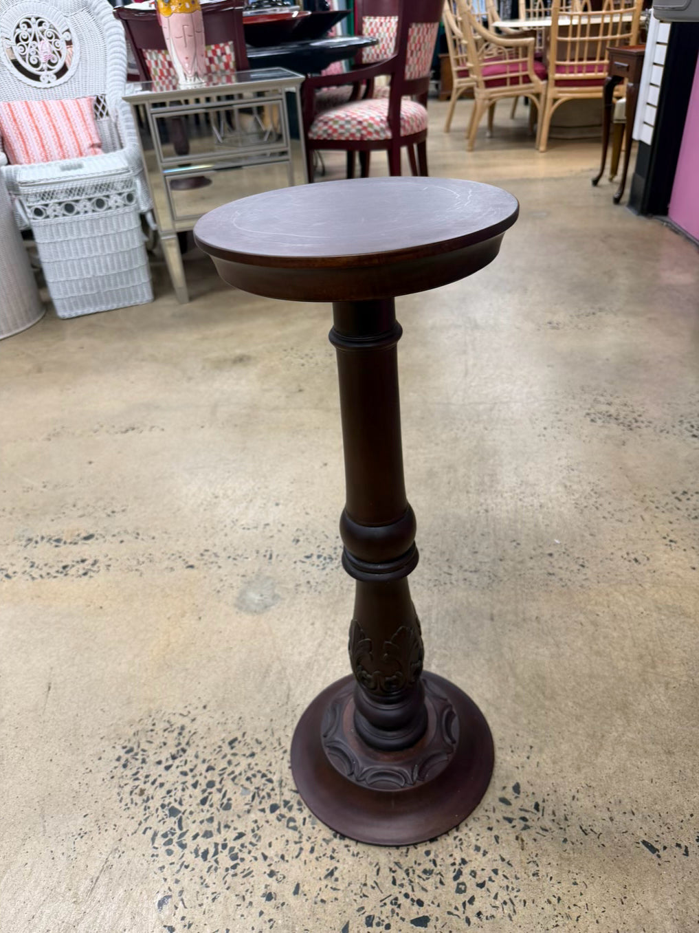 Wood Small Round Plant Stand