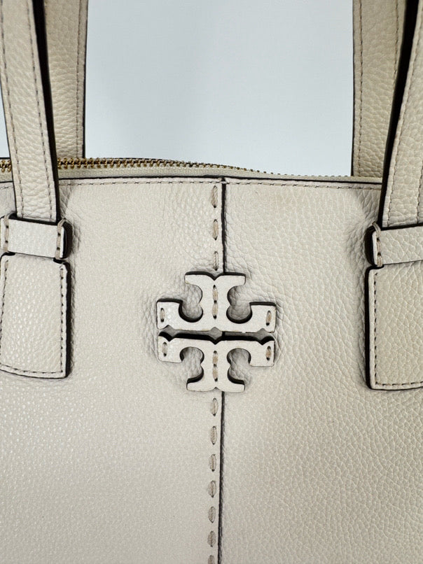 TORY BURCH Cream Leather Purse