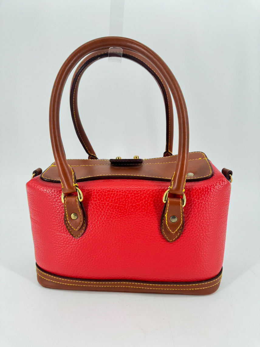 DOONEY & BOURKE Red & Brown Square Shape Tote Bag