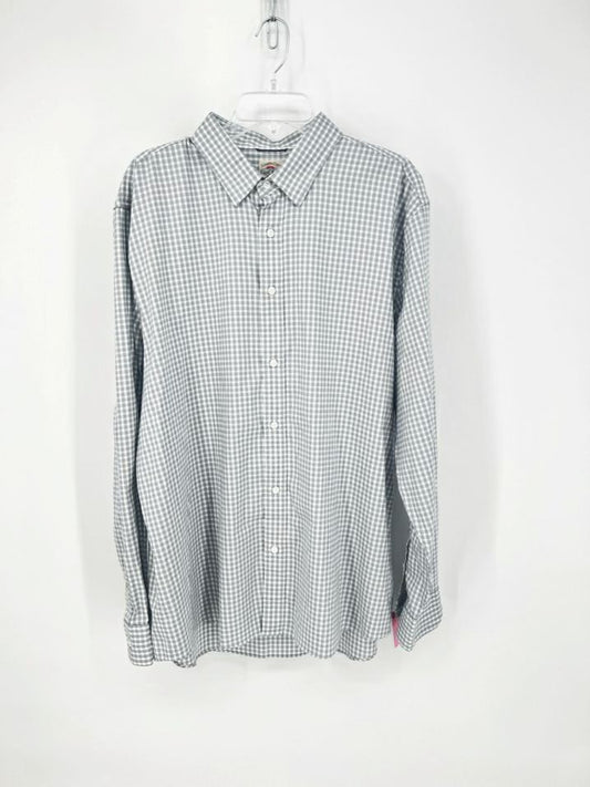 FAHERTY Size XXL GRAY & WHITE Check Long Sleeve Shirt NWT