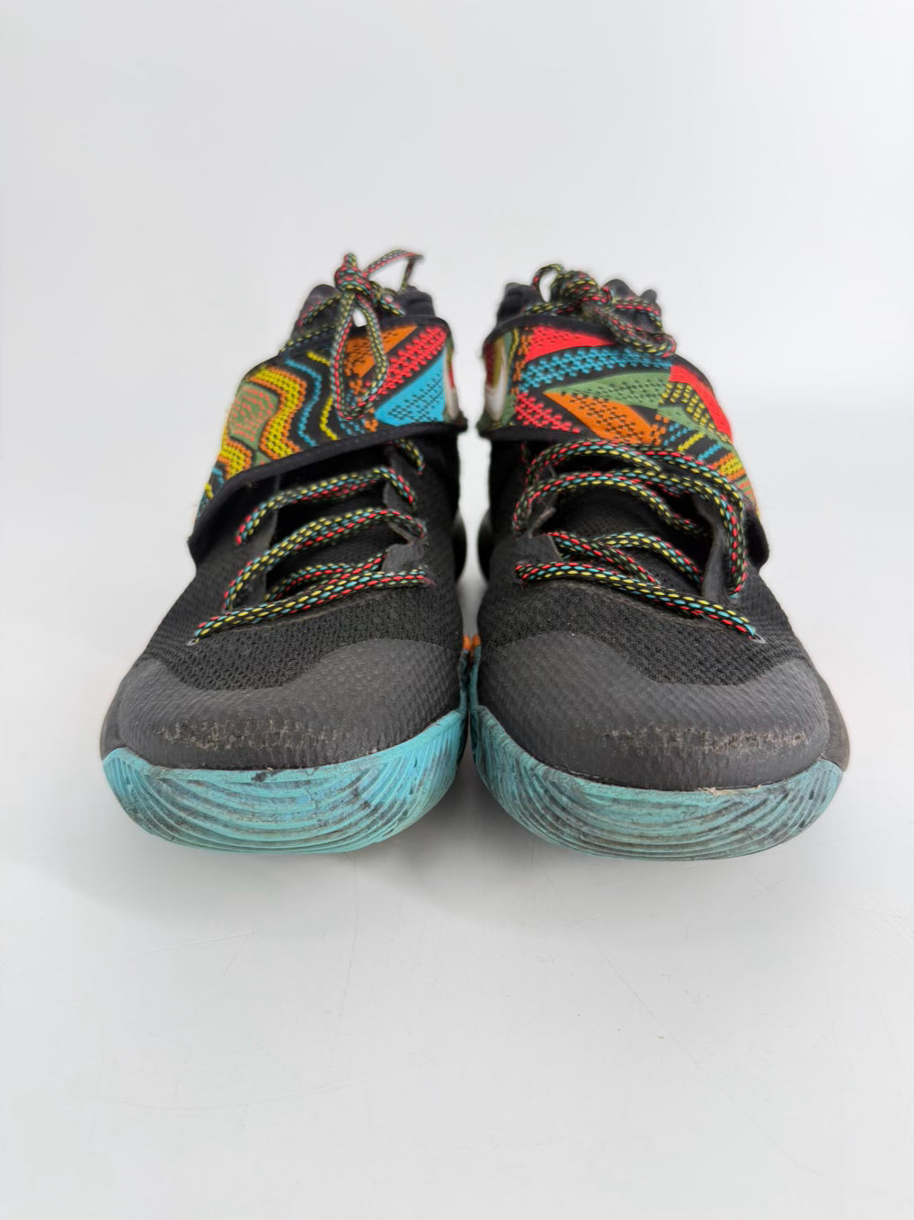 NIKE Size 10 Black & Multi Colored Textile Sneakers