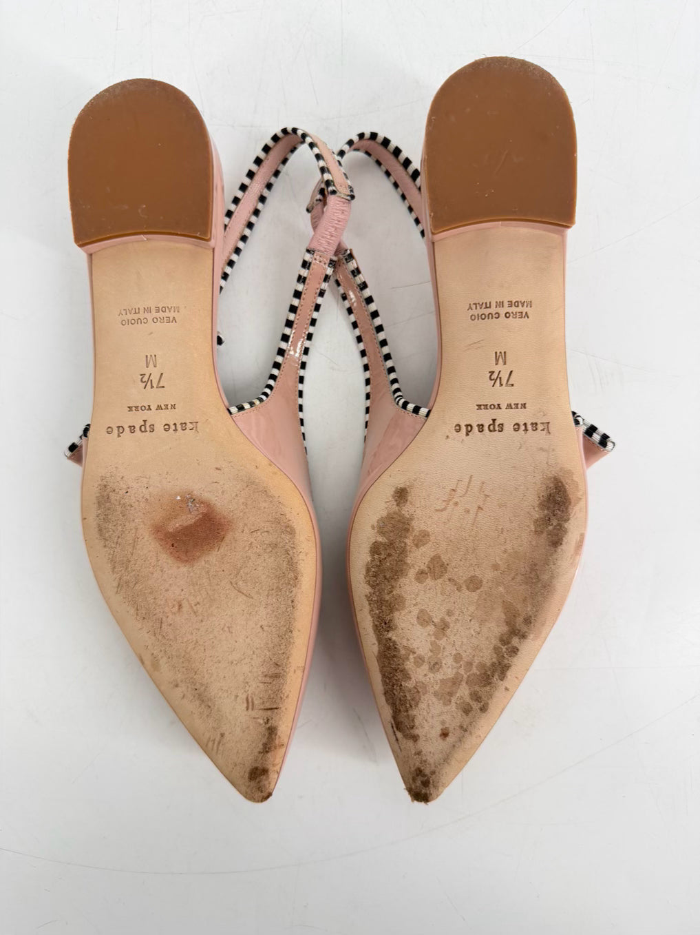 KATE SPADE Women's Size 7.5 Cream & Black Bow Detail Flats