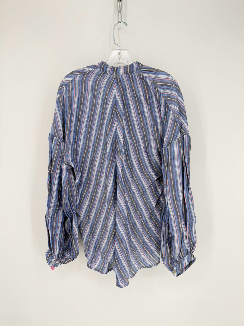 CLARAMONTE Size S/M Blue, White & Pink Stripe Blouse