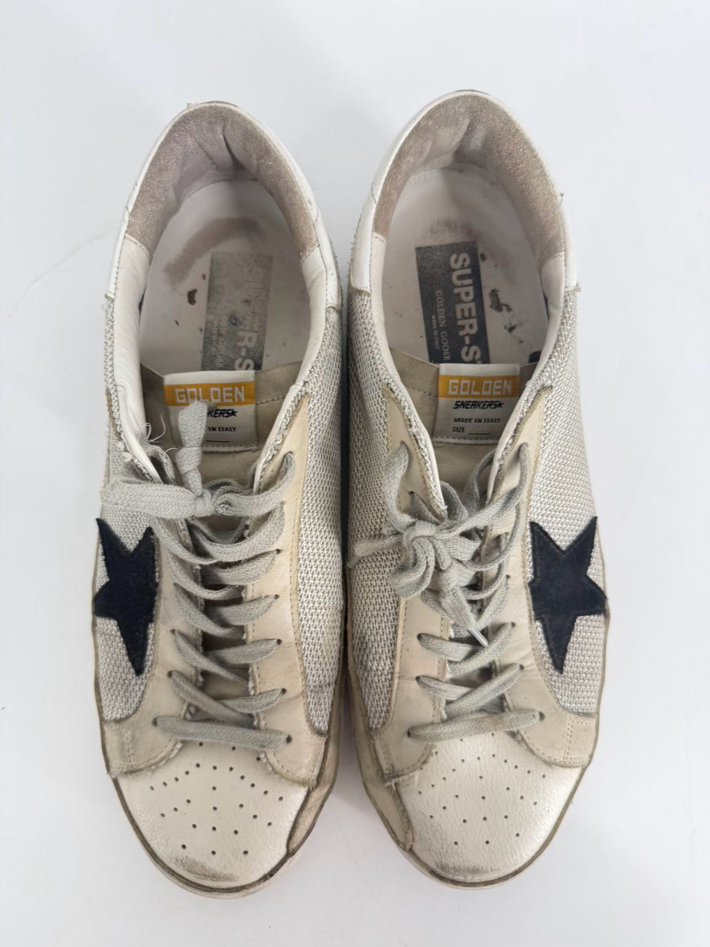 GOLDEN GOOSE Size 46 Gray Leather Sneakers