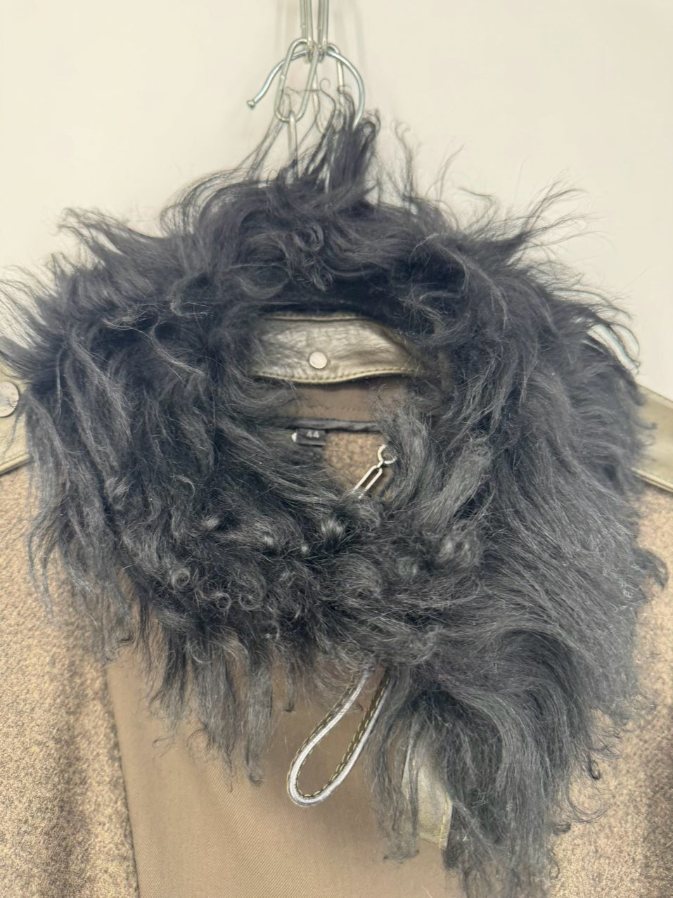 BELSTAFF Size 44 Moss Cashmere, Wool & Angora Full Length Coat