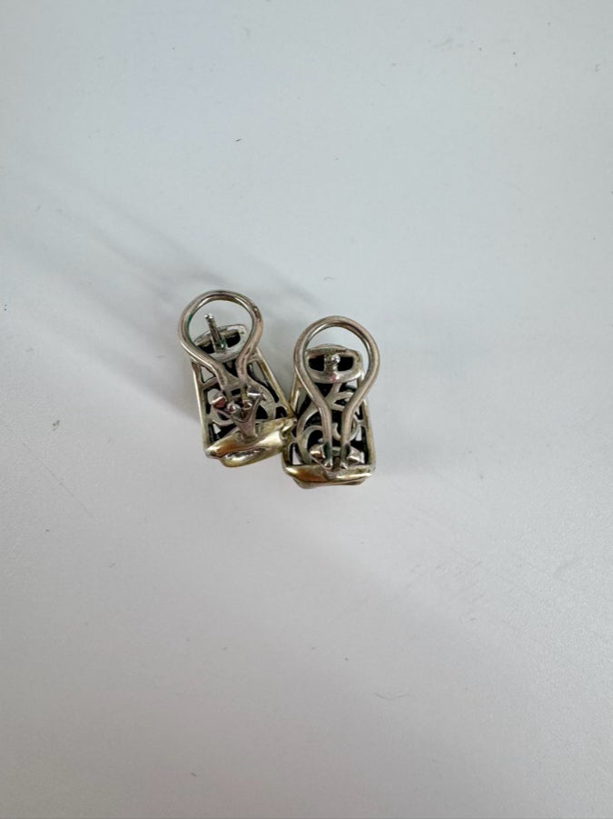 CHARLES KRYPELL STERLING SILVER Swirl Hoop Lever Back Earrings