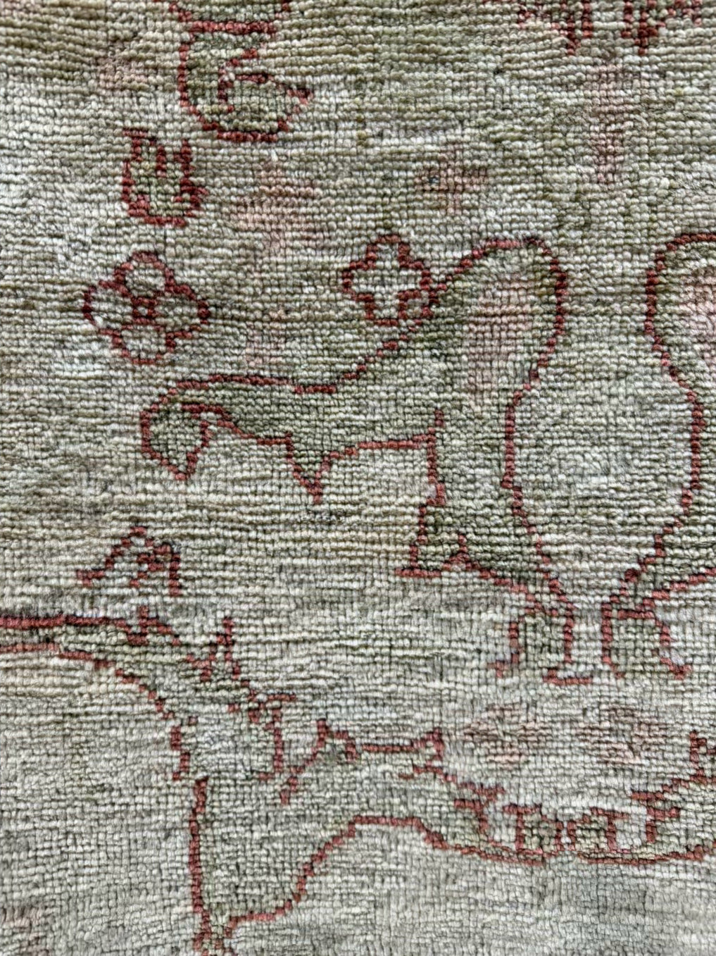 TURKISH Cream & Salmon Handmade Oushak Wool Area Rug