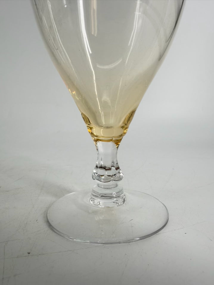 VINTAGE FOSTORIA Crystal Vogue Gold Tint Set of 8 Water Goblets